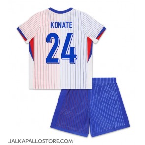 Ranska Ibrahima Konate #24 Vieraspaita Lapsille EM-Kisat 2024 Lyhythihainen (+ shortsit)